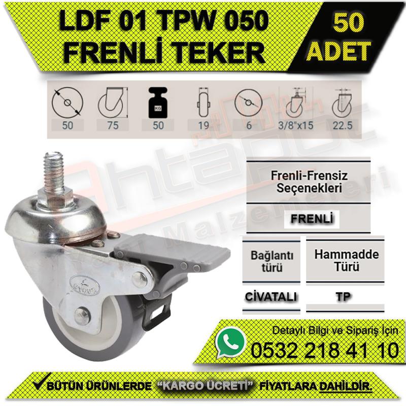 LDF 01 TPW 050 CİVATALI FRENLİ TEKER (50 ADET)